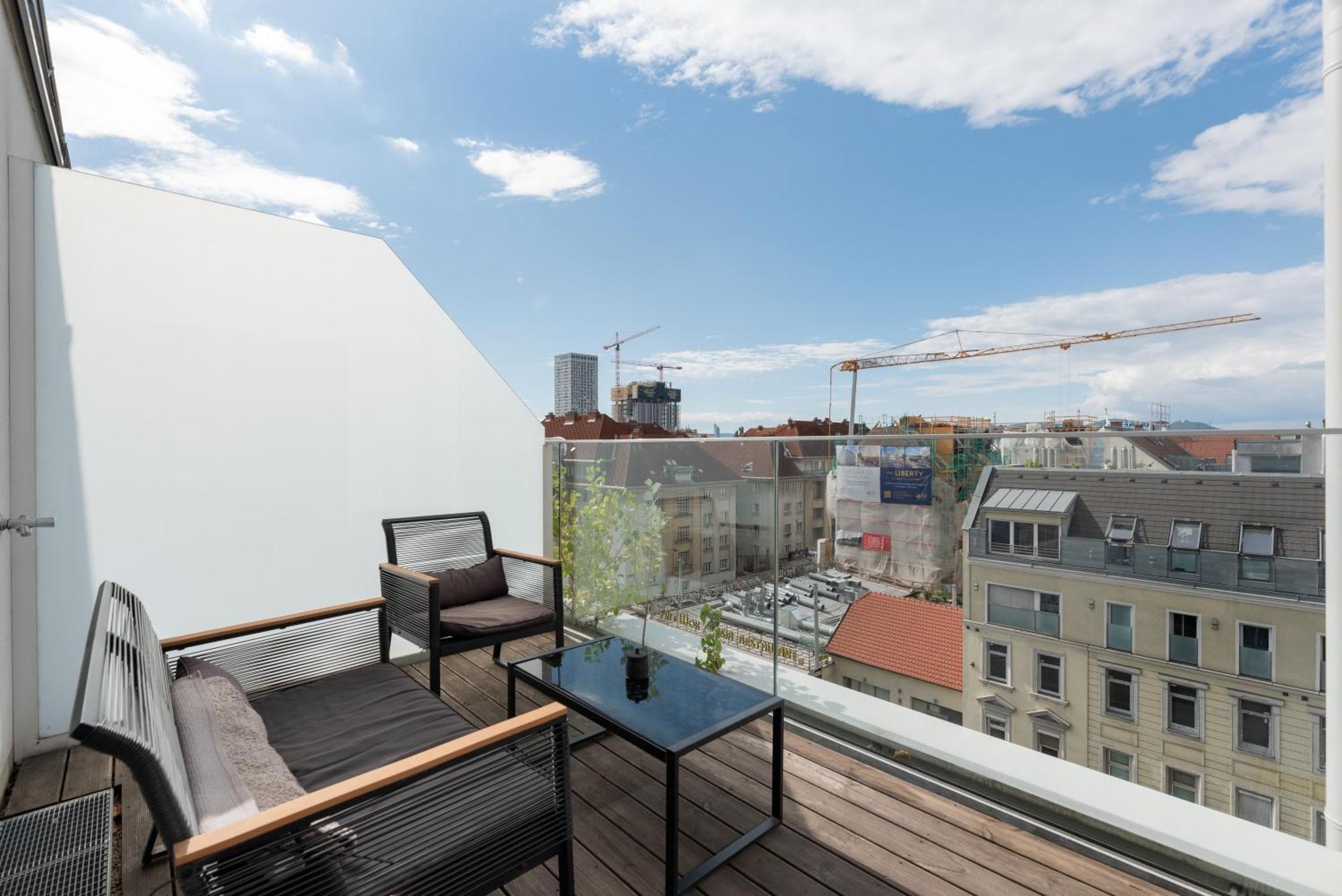 Apartment Mit Traumhafter Dachterrasse & Weitblick Bécs Kültér fotó